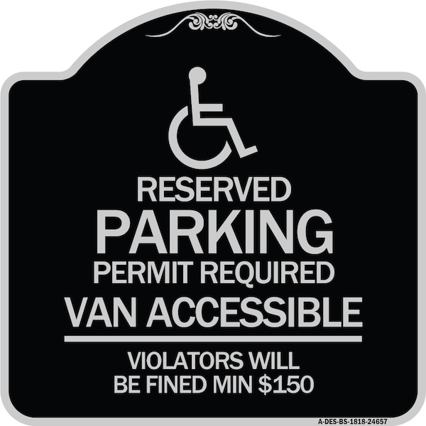 Connecticut Reserved Parking Permit Required Van Accessible Violators Will Be Fined M, BS-1818-24657